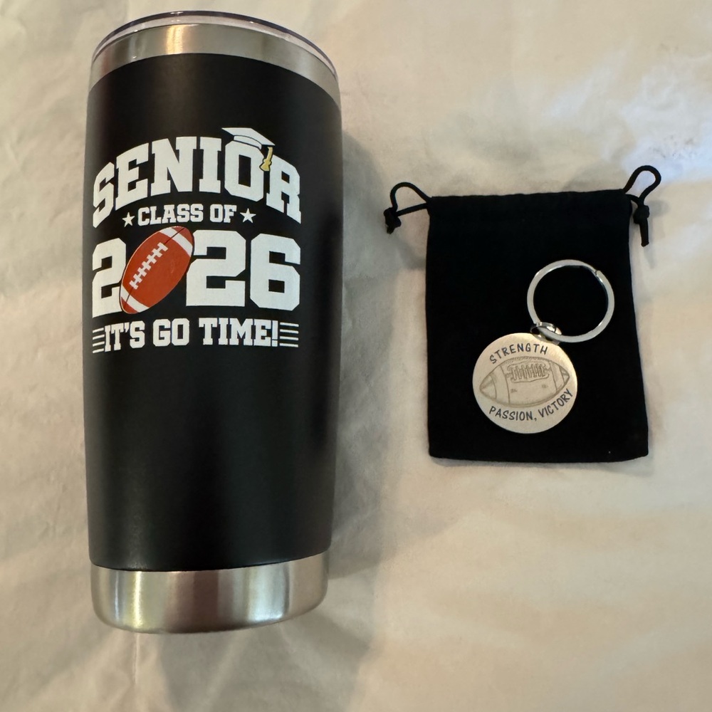 Black Senior Class of 2026 Tumbler with SS Key Ring